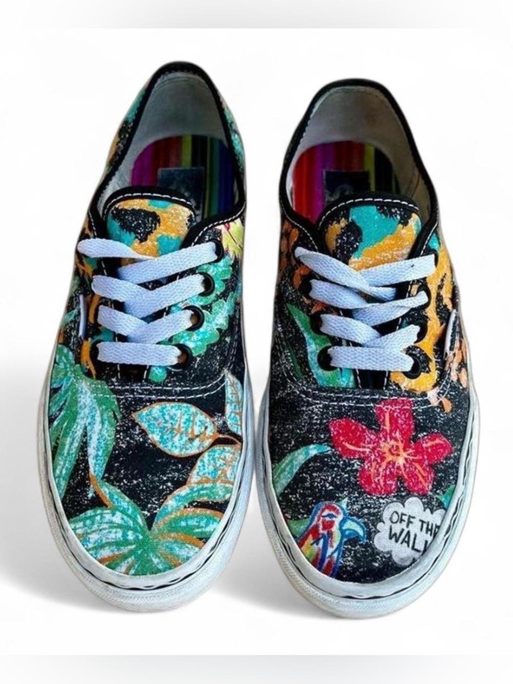 Vans x Crayola Authentic Multi Print Leopard Floral Sneakers Women’s 7 Men’s 5.5